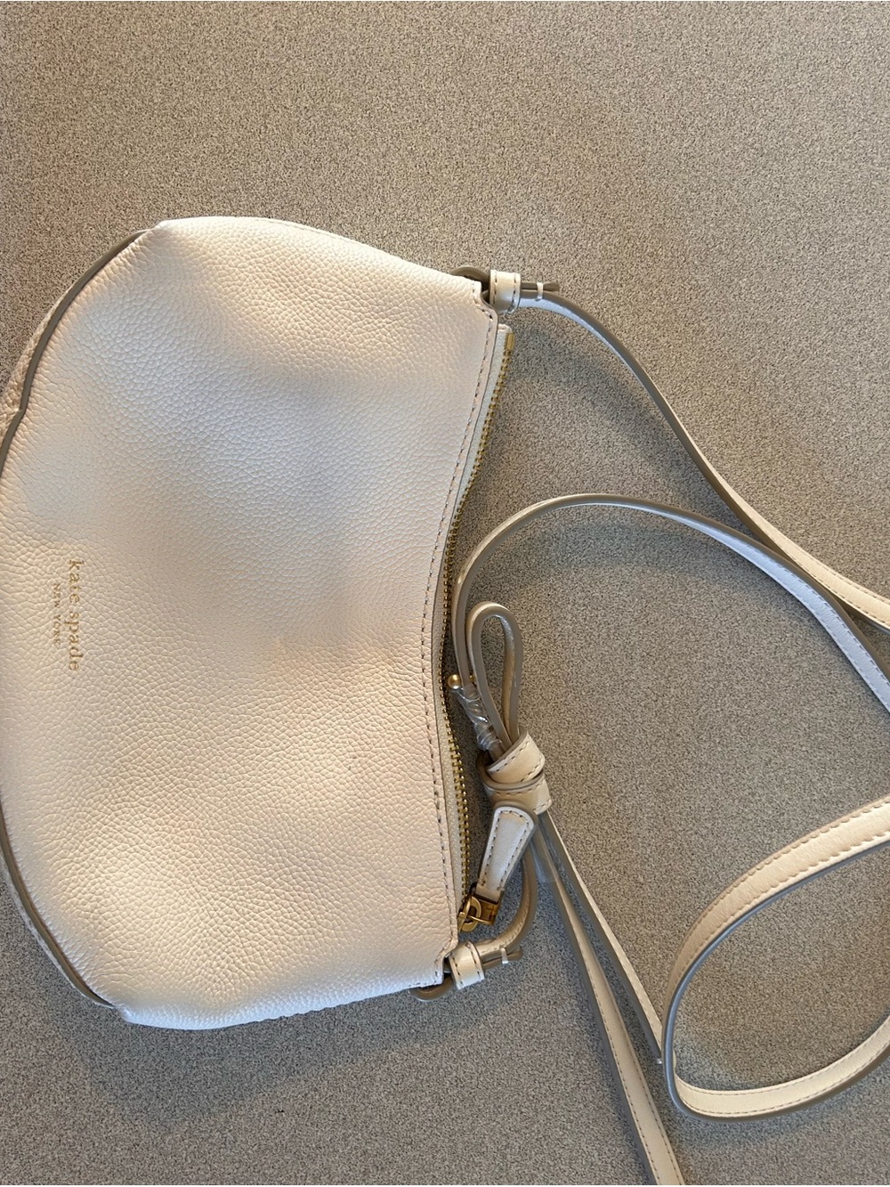 kate spade Cream Pebbled Leather Crossbody Bag